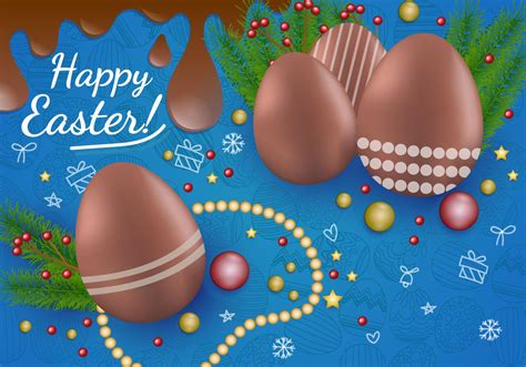 Decoration Of Chocolate Easter Egg 146490 Vector Art at Vecteezy