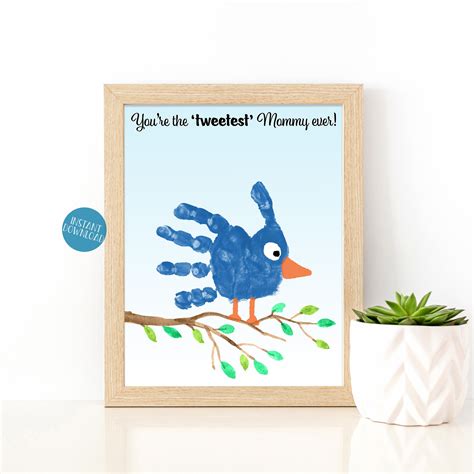 Bird Handprint Art Gift for Mom From Son DIY Mother's Day - Etsy Australia