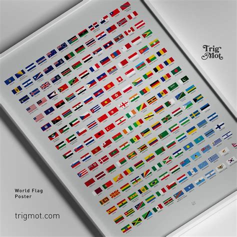 Flags of the World Poster Printed or Digital Interactive - Etsy