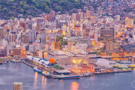 Beautiful Panorama Aerial View of Nagasaki Skyline at night 3178645 ...