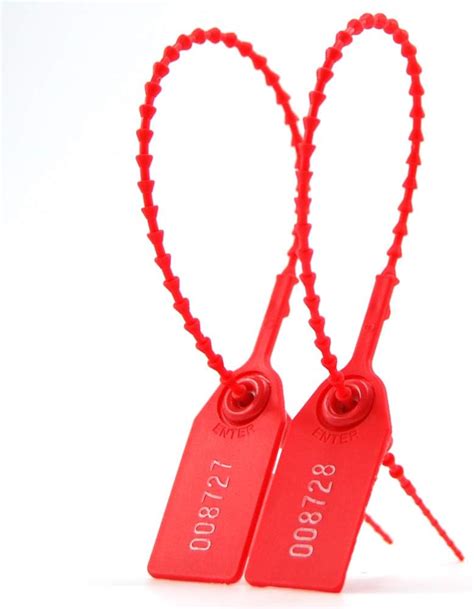 Fixed Length Numbered Security Seals Tamper Resistant Tags Sign Ties Plastic Locking Seal ...