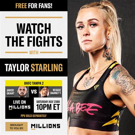 Taylor Starling: Free WatchParty. BKFC Tampa 2. July 23, 2022, Only on ...