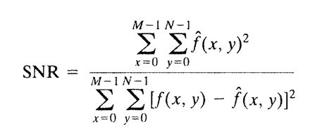 How is SNR calculated in images?