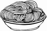 Spaghetti Coloring Page sketch template