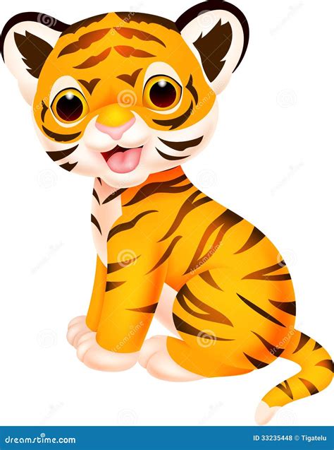 Cute tiger cartoon stock vector. Illustration of stripe - 33235448