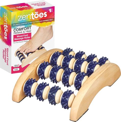 Amazon.com: ZenToes Wooden Foot Massager with Accupressure Rollers for ...