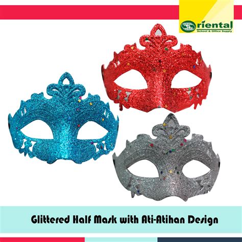 XX FM06 Festive Glittered Half Mask with Ati-atihan Design - Perfect ...