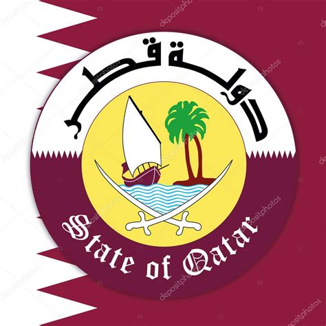 Qatar coat of arms and flag — Stock Vector © frizio #92242718