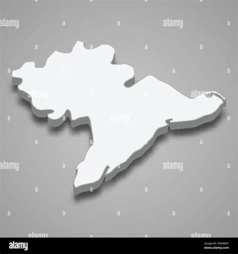 3d isometric map of Nam Dinh Province of Vietnam, vector illustration ...