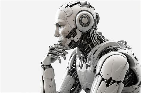 Premium Photo | Thinking robot,white humanoid robot Thinking ,isolated white background ...