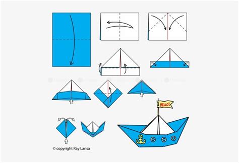 How To Make A Origami Boat Easy - Origami Boat Step By Step , transparent png download in 2022 ...