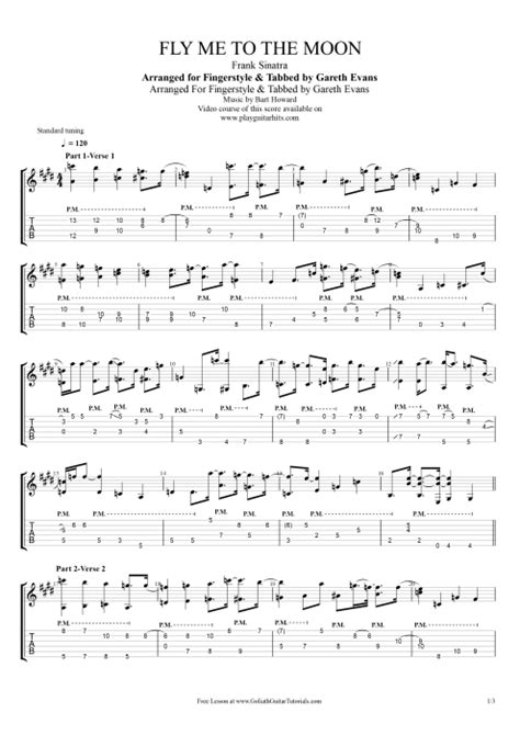 Fly Me to the Moon Tab by Frank Sinatra (Guitar Pro) - Guitar by Gareth Evans for Play Guitar ...