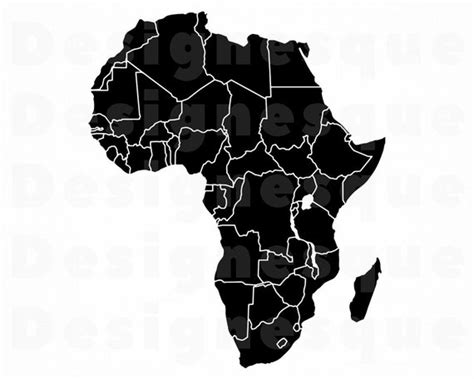 Africa SVG Africa Map Svg Africa Clipart Africa Files for | Etsy