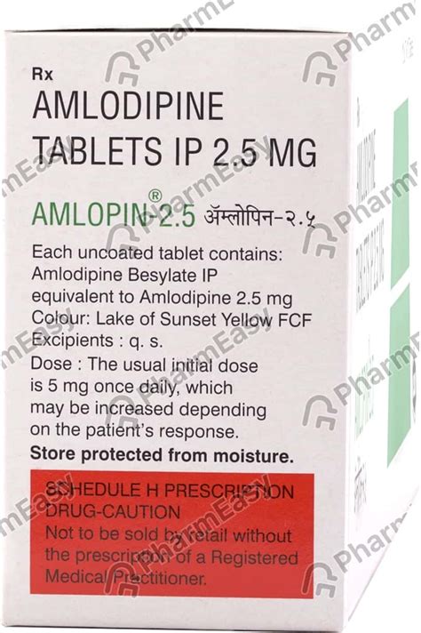 Amlopin 2.5 MG Tablet (10): Uses, Side Effects, Price & Dosage | PharmEasy