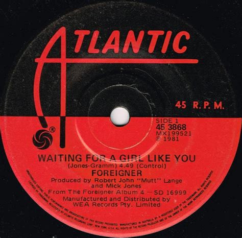 Foreigner – Waiting For A Girl Like You (1981, Vinyl) - Discogs