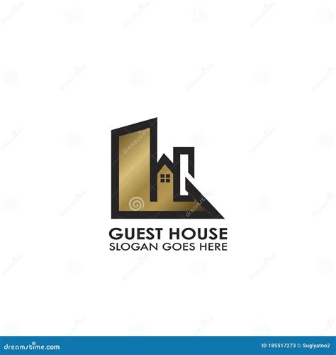 Guest House Building Logo with Letter H and G, HG Initial Letter Design for Property Business ...