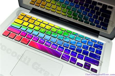 Rainbow MacBook keyboard | Keyboard stickers, Rainbow keyboard stickers, Keyboard