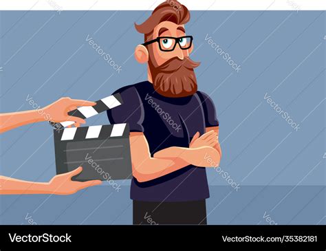 Professional male actor performing on set cartoon Vector Image