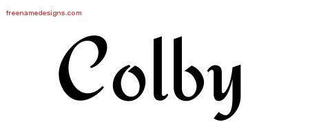 Calligraphic Stylish Name Tattoo Designs Colby Free Graphic - Free Name Designs