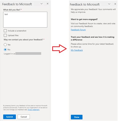 Microsoft Feedback Form for Update profile related not submitted when I ...