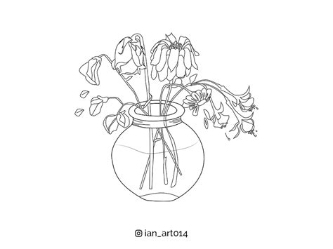 Dead flower in a flower vase by ianart studio on Dribbble