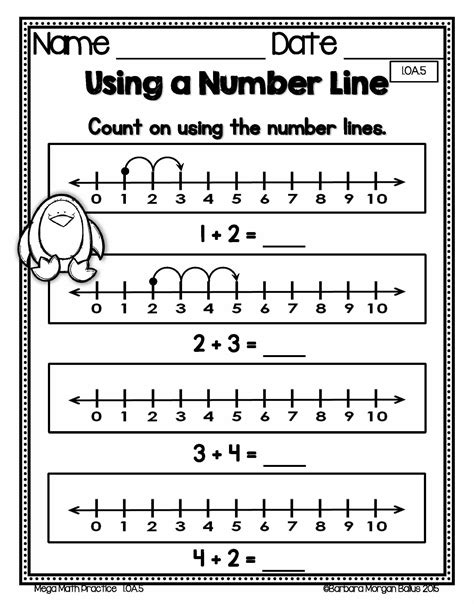 How to use a number line in first grade. Number sense practice for the ...