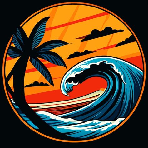 Surfboard logo vector illustration | Premium AI-generated vector