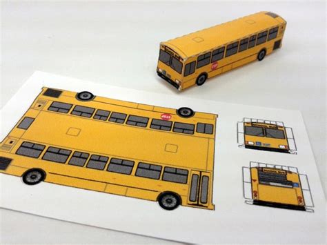 Miniature Paper Model Vehicle School Bus Paper Craft Kit | Etsy