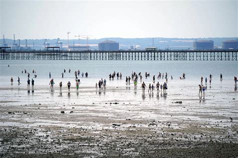 Photos show heaving Southend beach filled with crowds enjoying sun, sea ...