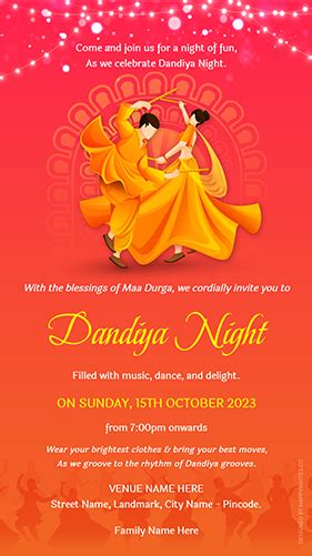 Dandiya Invitation Card Online | Garba Invite - Happy Invites ...