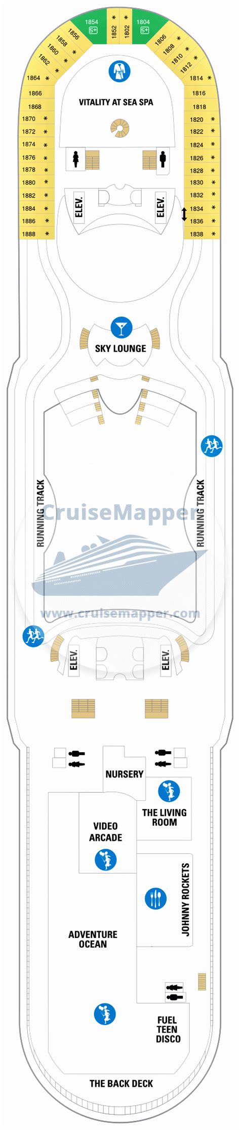 Mariner Of The Seas deck 12 plan | CruiseMapper