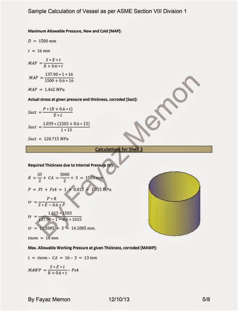 Engineering Calculations: Sample Calculations for Pressure Vessel Design as per ASME section ...