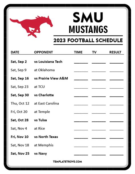 Smu Mustangs Football Schedule 2024 - Willi Corinne