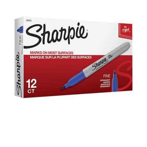 Sharpie Permanent Markers, Fine Point, Blue, 12 Count - Walmart.com