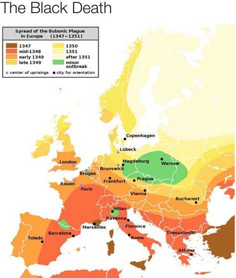 The spread of the bubonic plague in Europe. : r/MapPorn