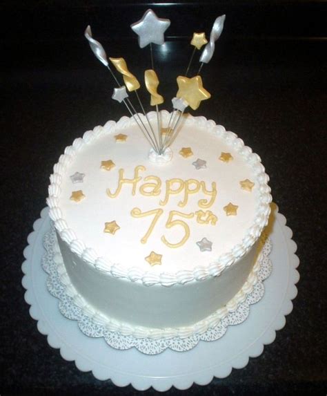 75Th Birthday Buttercream with fondant accents, for a man's birthday. Inspired by a design by ...