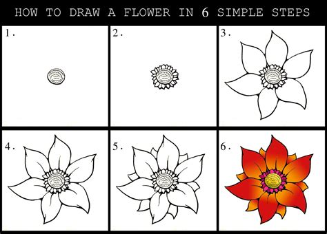 Daryl Hobson Artwork How To Draw A Flower Step By Step Guide | Flower ...