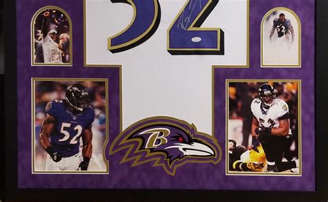 Ray Lewis Autographed Framed Ravens White Jersey - The Stadium Studio