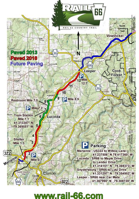 Maps and Parking - Rail 66 Country Trail