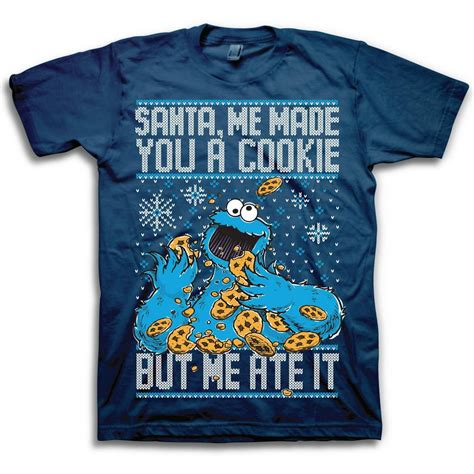 Movies & TV - Cookie Monster Santa, Me Made You a Cookie Men's Graphic Tee T-Shirt - Walmart.com ...