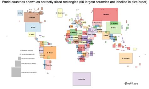 The real size of the world - Vivid Maps