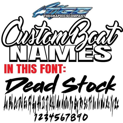 Custom Boat Names Vinyl Decals and Stickers Deadstock Font | Etsy