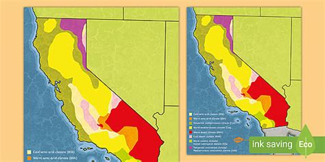 California Climate Map (teacher made) - Twinkl