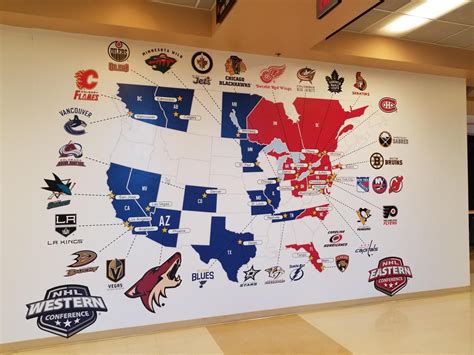 Map of all the NHL teams from the Arizona Coyotes... - Maps on the Web