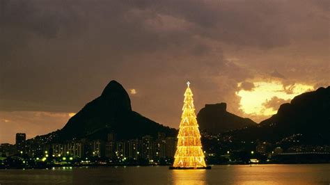 Rio de Janeiro, Brazil, Christmas Tree, Bay, Sunset, Landscape, City HD ...