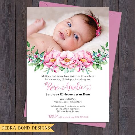 Christening invitation Baptism invitation naming invitation | Etsy