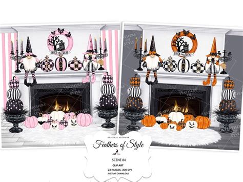 Halloween Scene Halloween Clipart Halloween Illustration - Etsy