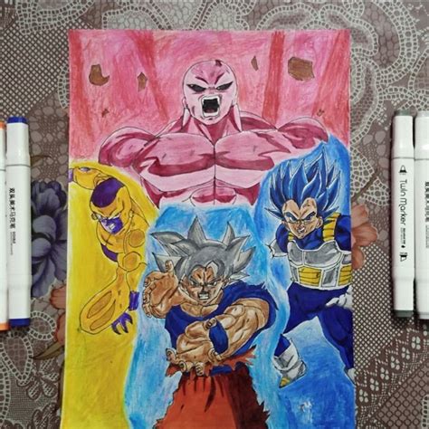 Drawing MUI Goku SSB Evolution Vegeta Golden Frieza Jiren Full Power ...