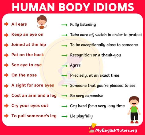 10 Interesting Idioms with Body Parts in English - My English Tutors