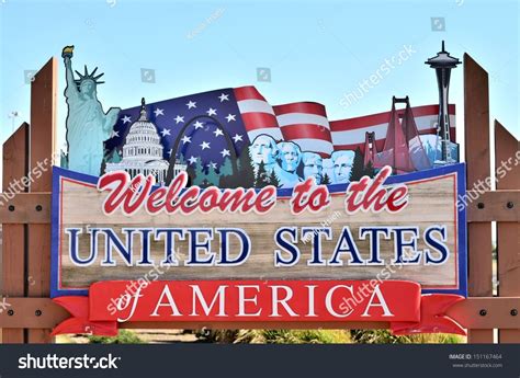 Welcome Usa Wooden Sign Stock Photo 151167464 - Shutterstock